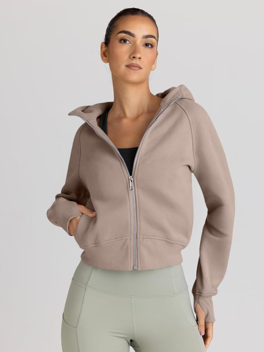 Womens Zip Up Hoodies Jackets Cropped Sweatshirts Fleece Fall Outfits Casual Comfy Y2k Tops Winter Clothes 2025 - Image 2