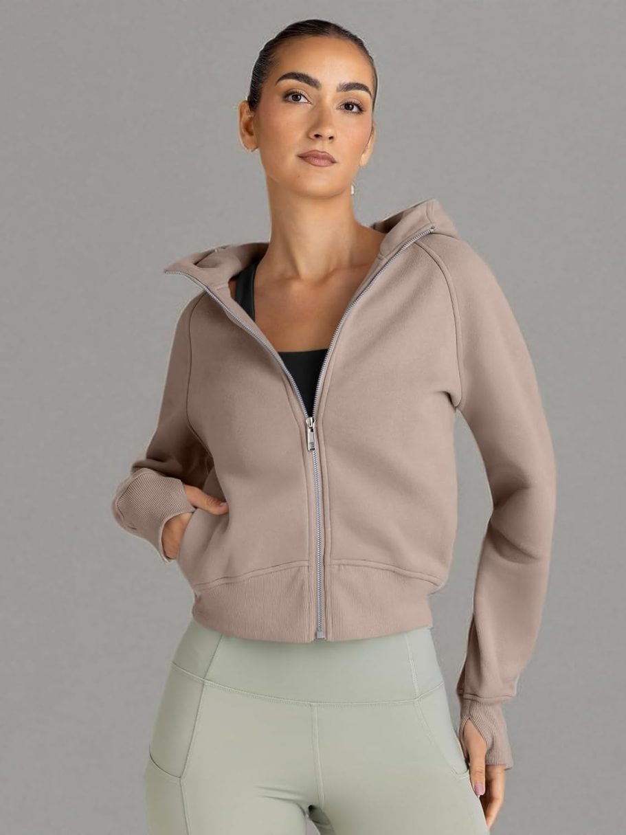 Womens Zip Up Hoodies Jackets Cropped Sweatshirts Fleece Fall Outfits Casual Comfy Y2k Tops Winter Clothes 2025 - Image 6